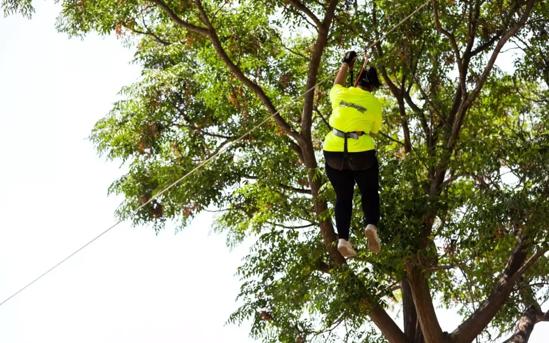 Tyrolienne pour débutants à Palau-del Vidre : survol du lac en toute tranquillité